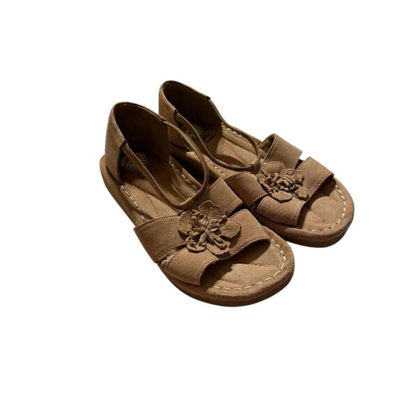 Earth Tan Floral Open-Toe Womens Sandals With Cushioned Sole size 7 - Picture 3 of 9